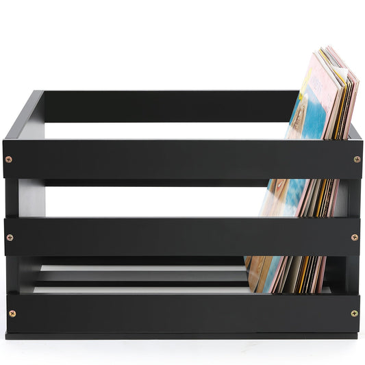 HYNAWIN Wooden Record Storage Box with Blackboard -Recordshaven