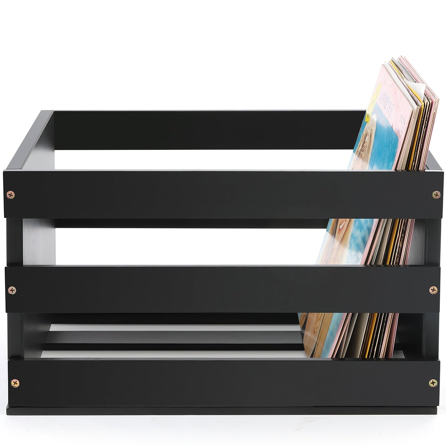 HYNAWIN Wooden Record Storage Box with Blackboard -Recordshaven