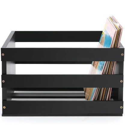 HYNAWIN Wooden Record Storage Box with Blackboard -Recordshaven