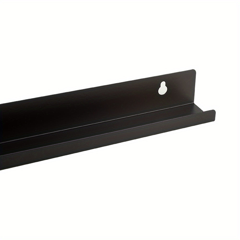 6-Pack 15-Inch Black Powder-Coated Steel Vinyl Record Wall Shelf (38x4.5x45cm) -Recordshaven