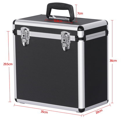Costoffs Lockable 12" Vinyl LP Storage Case (50-Album Capacity) -Recordshaven