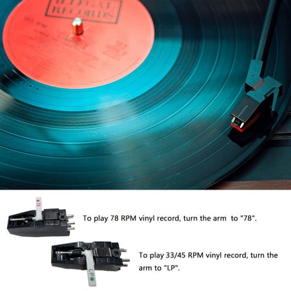 Walnut Vintage Wireless Turntable - 3-Speed, Stereo Speakers, RCA/Earphone Out + 2 Cartridges & 2 Belts -Recordshaven