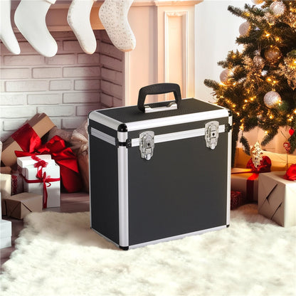 Costoffs Lockable 12" Vinyl LP Storage Case (50-Album Capacity) -Recordshaven