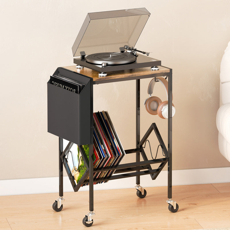 UK Mobile Vinyl Record Player Stand - 80-Album Storage Shelf -Recordshaven
