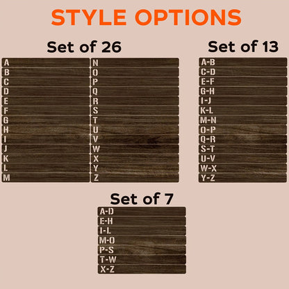 Handcrafted Wooden Vinyl Record Dividers with Letters -Recordshaven