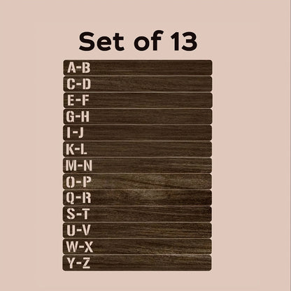 Handcrafted Wooden Vinyl Record Dividers with Letters -Recordshaven