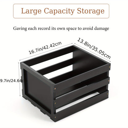 HYNAWIN Wooden Record Storage Box with Blackboard -Recordshaven