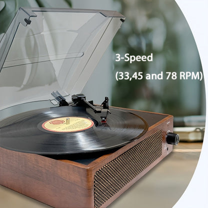 Walnut Vintage Wireless Turntable - 3-Speed, Stereo Speakers, RCA/Earphone Out + 2 Cartridges & 2 Belts -Recordshaven
