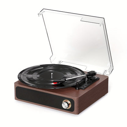 Maio A4 Vintage Belt-Driven Turntable - 3-Speed (33/45/78 RPM), Built-in Speakers & RCA/Aux/Headphone Jack -Recordshaven
