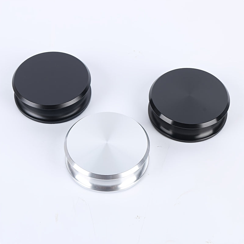 Polished Black & Silver Aluminum Alloy LP Record Weight (Anti-Vibration) -Recordshaven