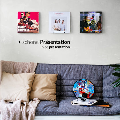 5-Pack Matte Black Metal Vinyl Record Wall Mount (Floating Shelf) -Recordshaven