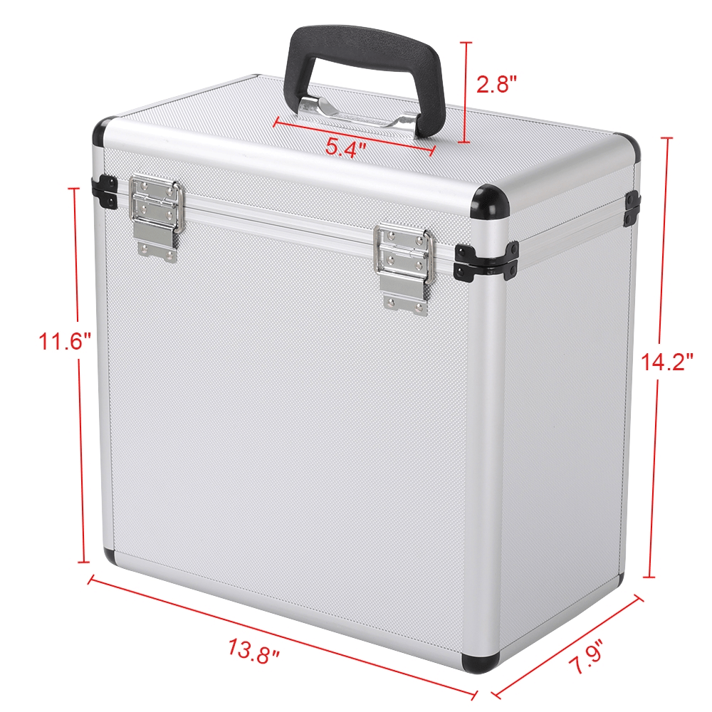 Costoffs Lockable 12" Vinyl LP Storage Case (50-Album Capacity) -Recordshaven