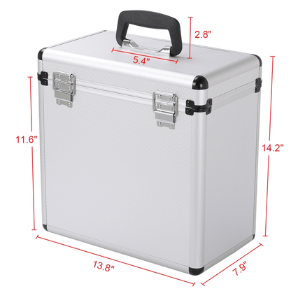 Costoffs Lockable 12" Vinyl LP Storage Case (50-Album Capacity) -Recordshaven