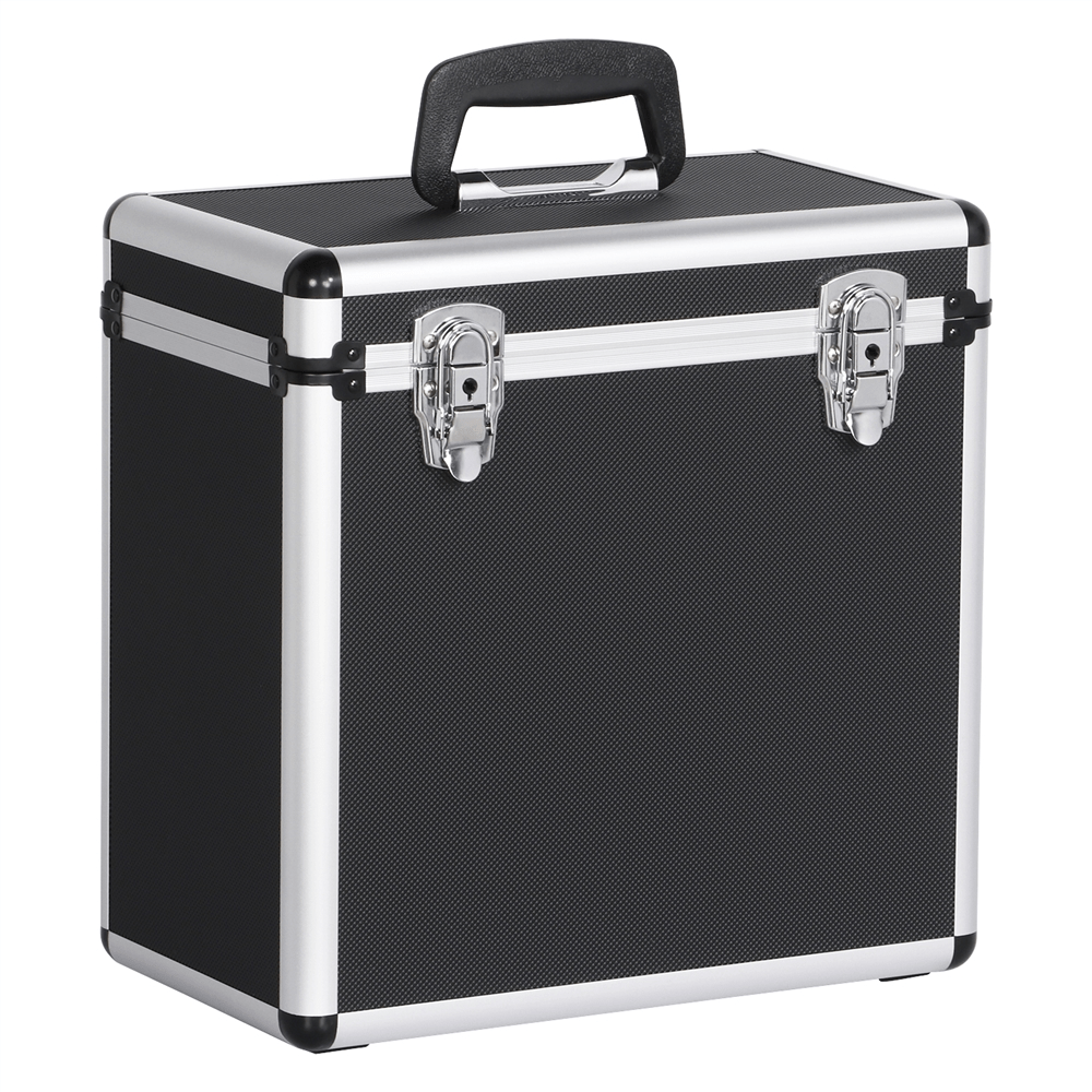 Costoffs Lockable 12" Vinyl LP Storage Case (50-Album Capacity) -Recordshaven