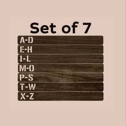 Handcrafted Wooden Vinyl Record Dividers with Letters -Recordshaven