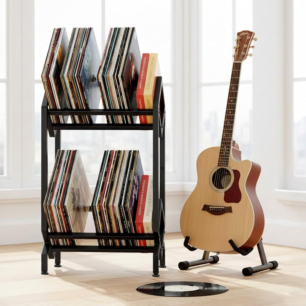 Mobile Multi-Tier Vinyl Record & CD Organizer (Quick Assembly) -Recordshaven