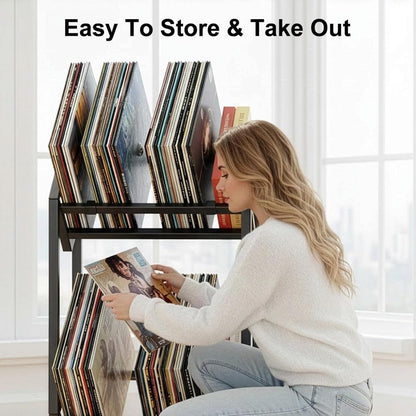 Mobile Multi-Tier Vinyl Record & CD Organizer (Quick Assembly) -Recordshaven