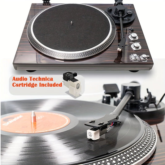 Wood Vinyl Record Player - Belt-Driven, Preamp Equipped, 33/45 RPM with Aluminium Platter -Recordshaven